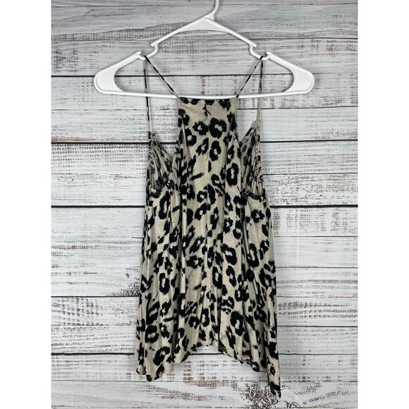 Rebecca Taylor Medium Leopard Print Tank Top Flowy Strappy Soft Boho Mob Wife - Picture 1 of 6